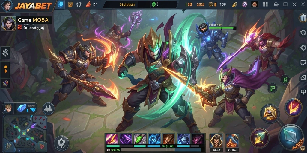 Gameplay MOBA yang mendebarkan dan penuh strategi.